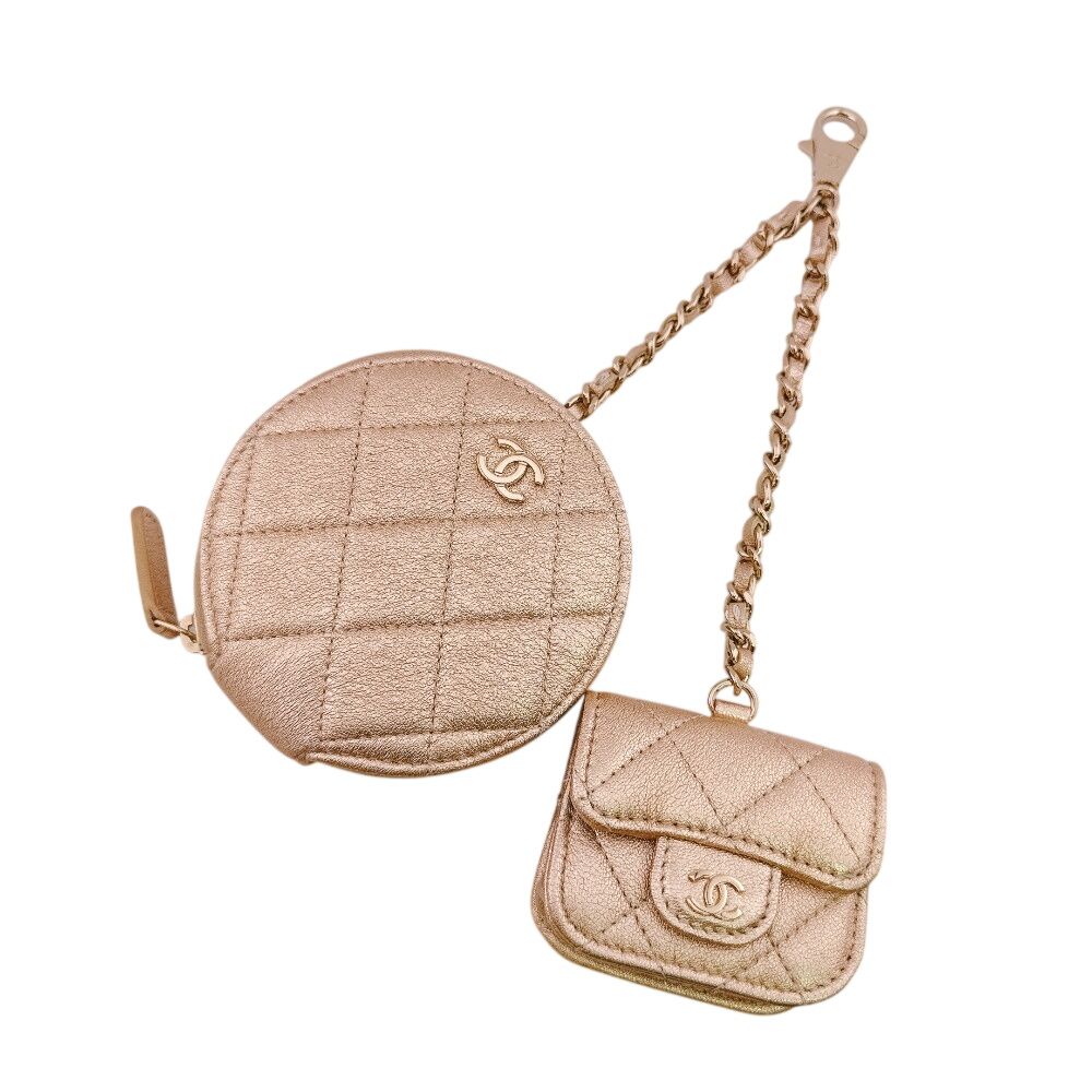 Chanel Airpods Case Chain Pouch Ear Zip Around Quilted Coin