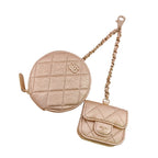 Chanel Airpods Case Chain Pouch Ear Zip Around Quilted Coin