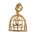 Chanel Birdcage Vintage One Side Only CC Logo Earrings — view 2