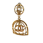 Chanel Birdcage Vintage One Side Only CC Logo Earrings — view 5