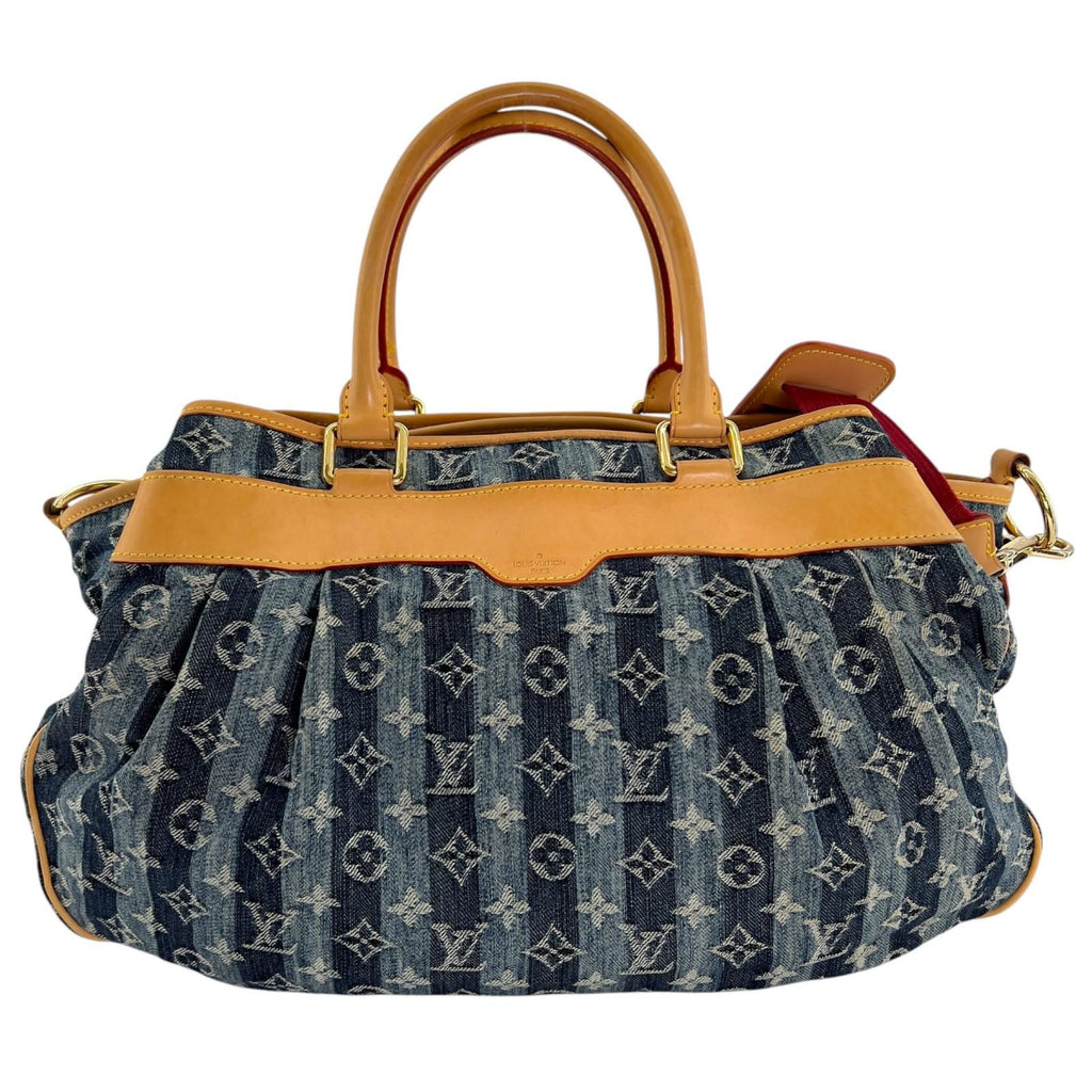 Louis Vuitton Monogram Denim Cavaliere GM Handbag Blue 2-Way — view 2