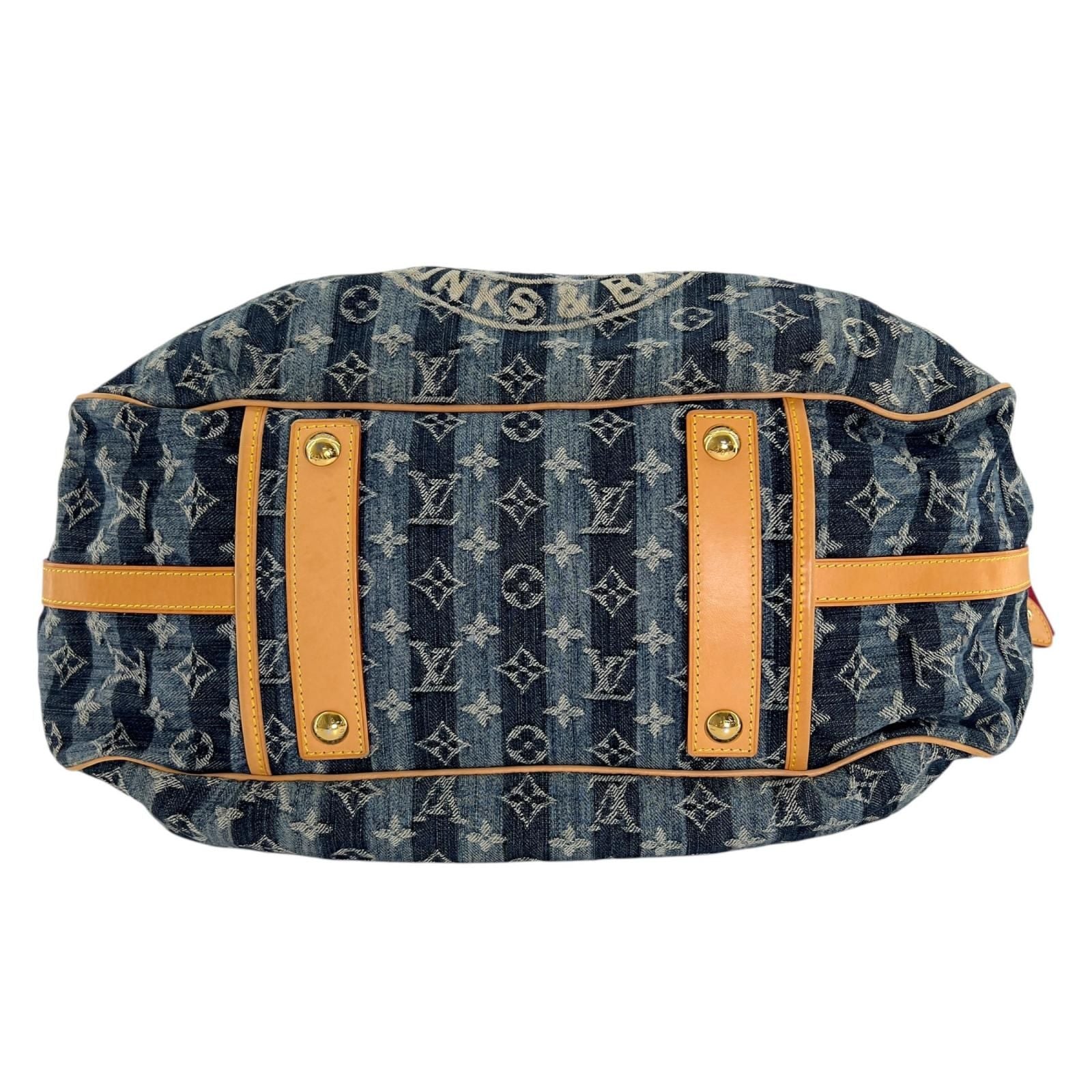 Louis Vuitton Monogram Denim Cavaliere GM Handbag Blue 2-Way — view 4