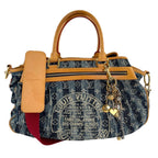 Louis Vuitton Monogram Denim Cavaliere GM Handbag Blue 2-Way