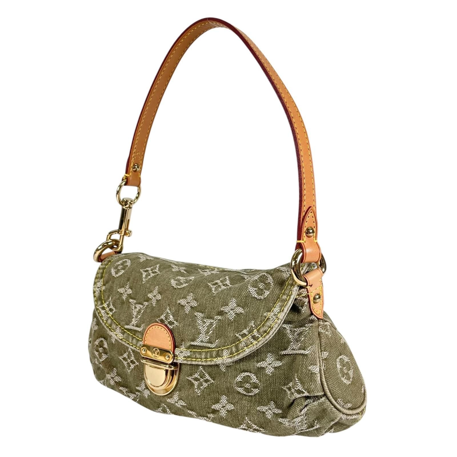 Louis Vuitton Mini Pleaty Handbag Monogram Denim Khaki Limited — view 2