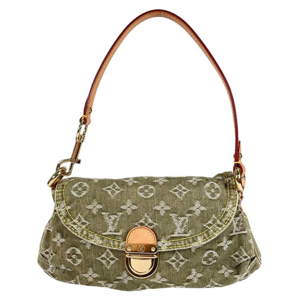 Louis Vuitton Mini Pleaty Handbag Monogram Denim Khaki Limited