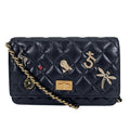 Chanel 2.55 Quilted Icon Charm Embroidery Chain Wallet Shoulder Bag Calfskin