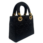 Dior Mini Lady Handbag Satin Black Bijou Rhinestone Vintage — view 3