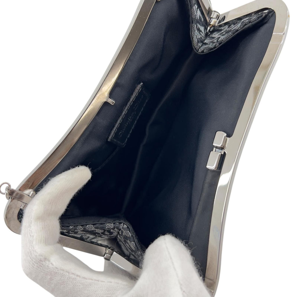 Dior Trotter Saddle Bag Mini Black Gamaguchi Metallic — view 8
