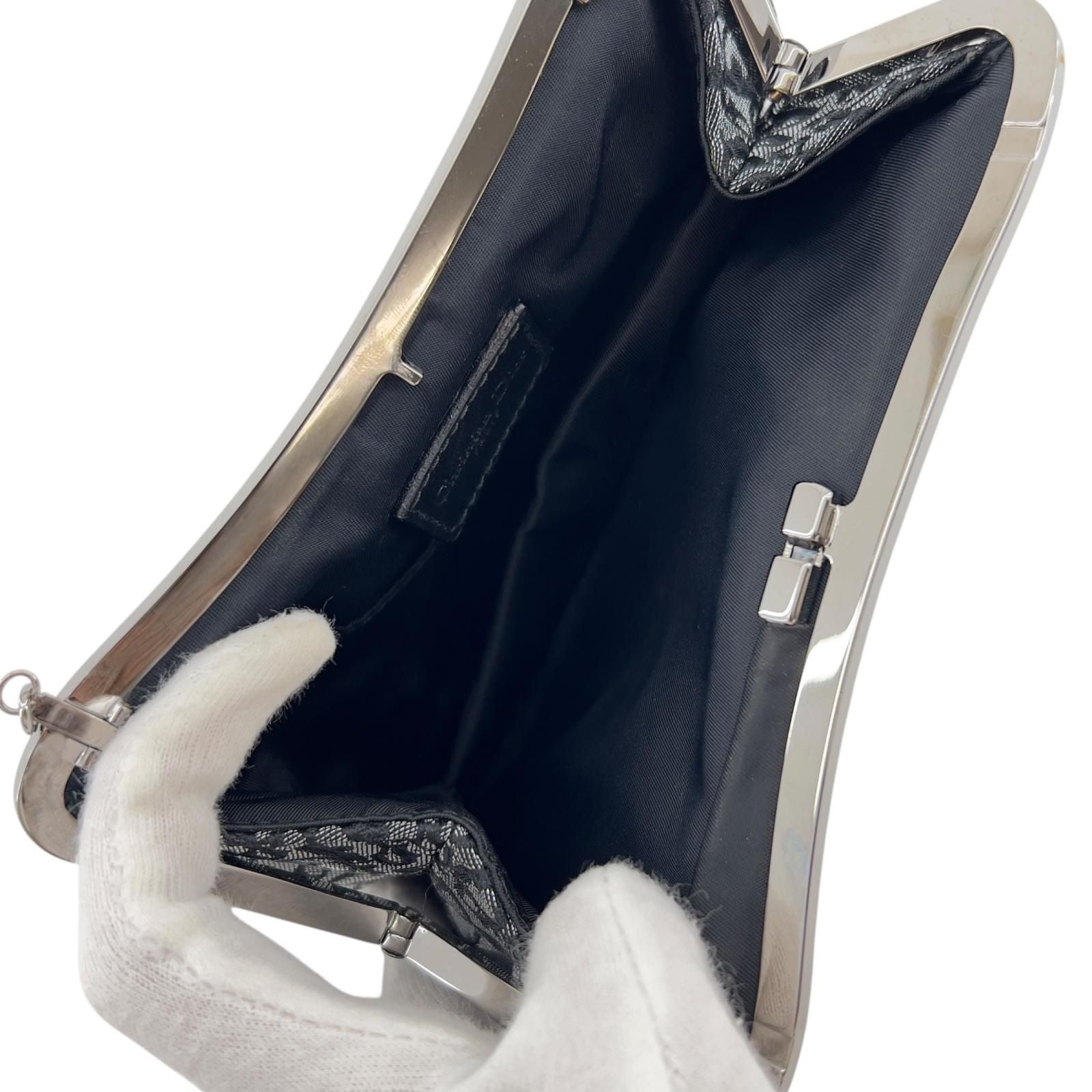 Dior Trotter Saddle Bag Mini Black Gamaguchi Metallic — view 8