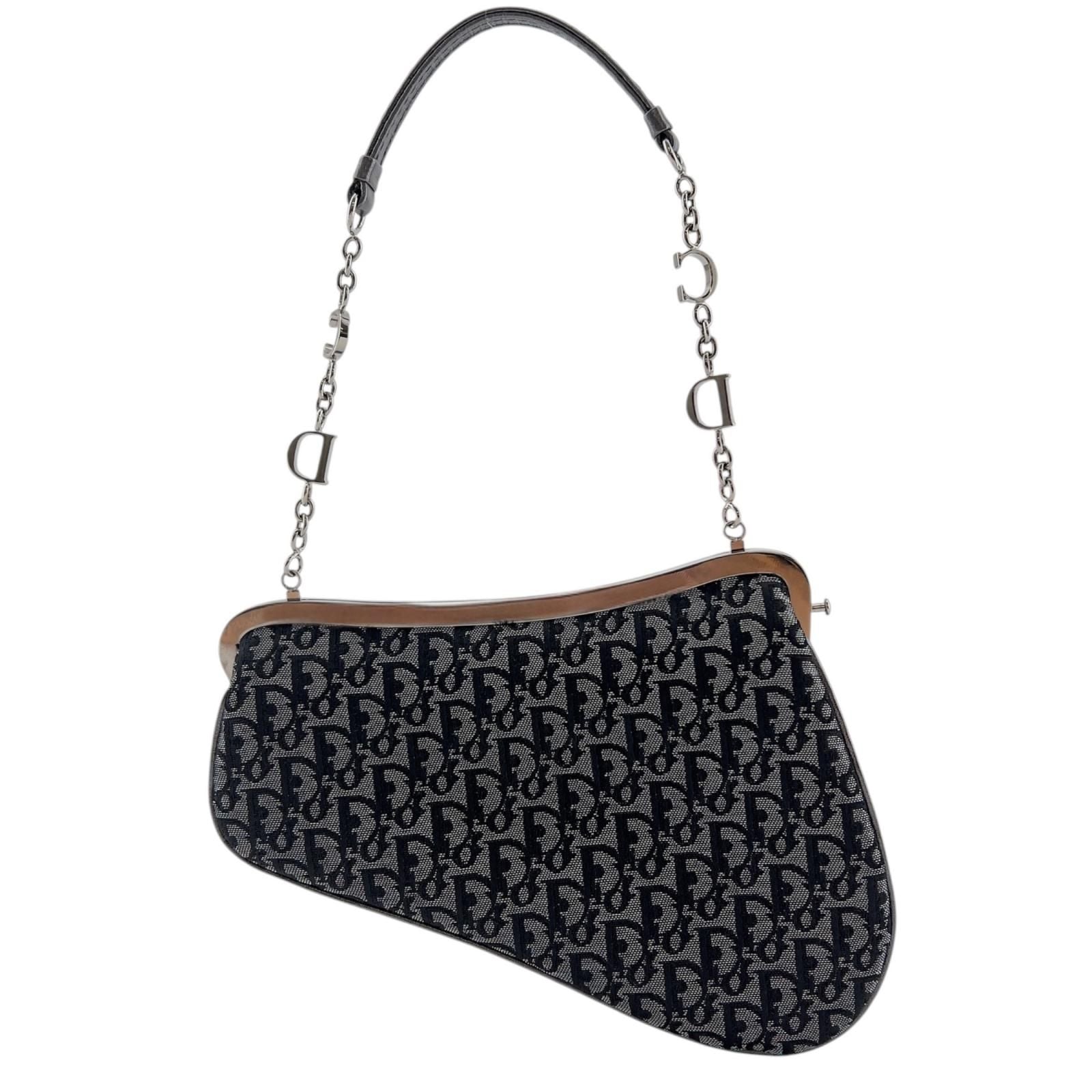 Dior Trotter Saddle Bag Mini Black Gamaguchi Metallic — view 2