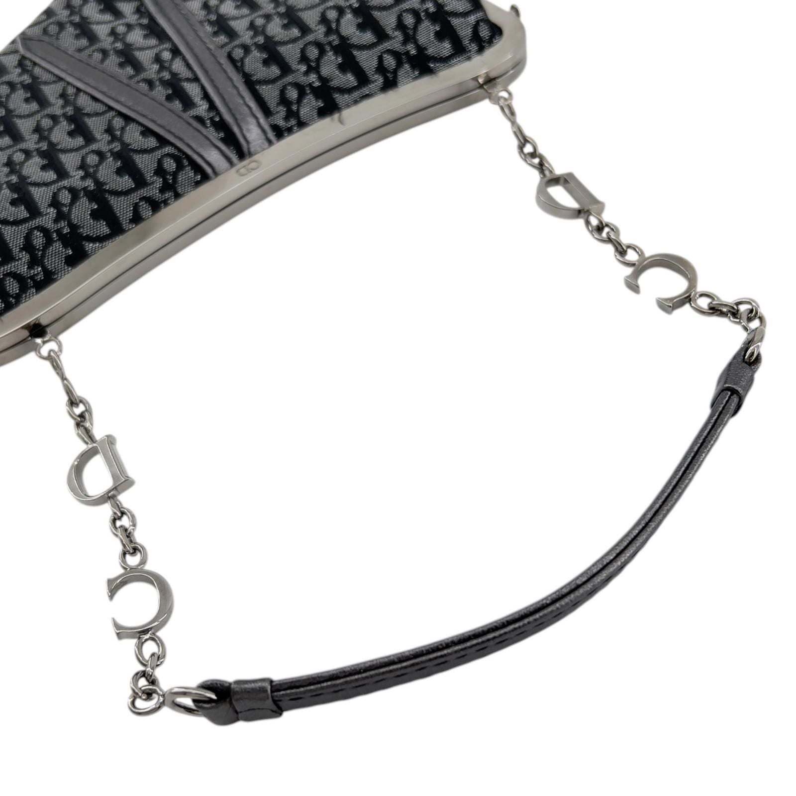 Dior Trotter Saddle Bag Mini Black Gamaguchi Metallic — view 5