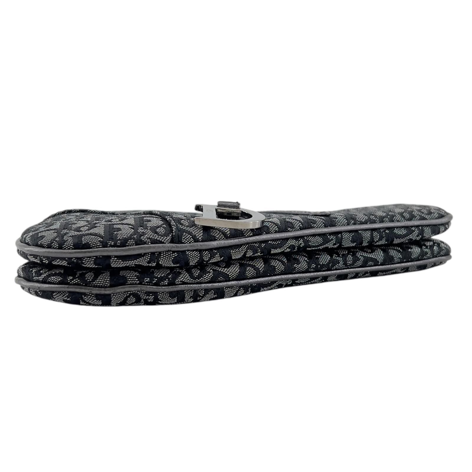Dior Trotter Saddle Bag Mini Black Gamaguchi Metallic — view 4