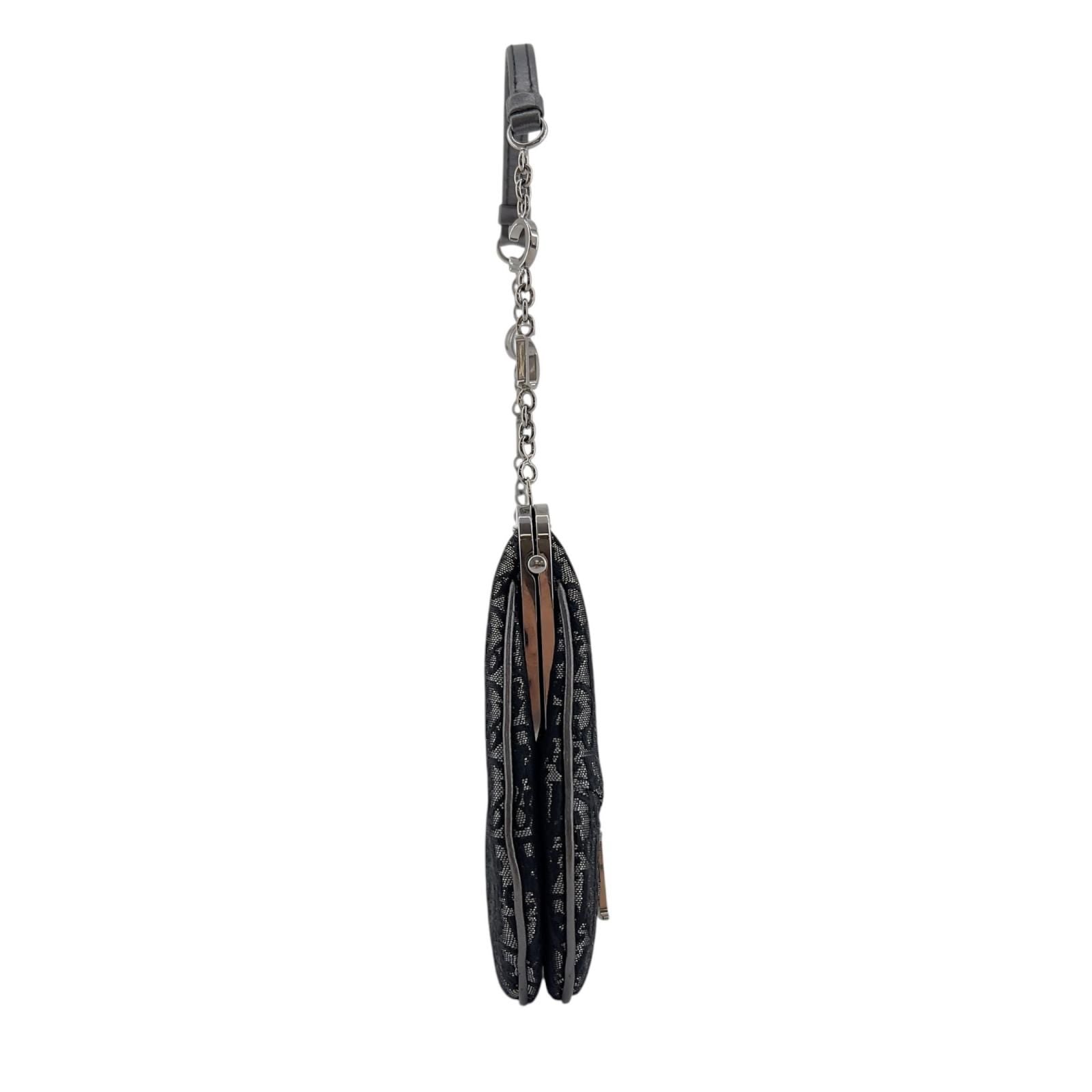 Dior Trotter Saddle Bag Mini Black Gamaguchi Metallic — view 3