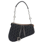 Dior Trotter Saddle Bag Mini Black Gamaguchi Metallic