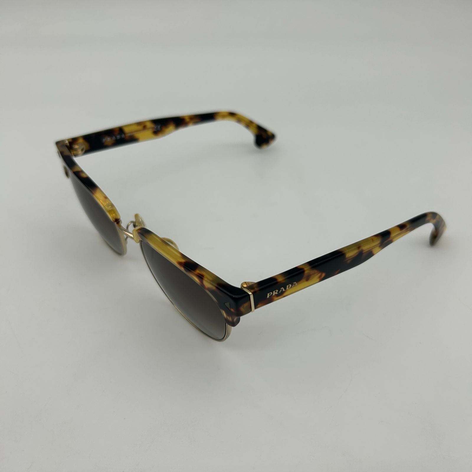 Prada Yellow Havana Gold Frame Sunglasses Eyewear — view 8