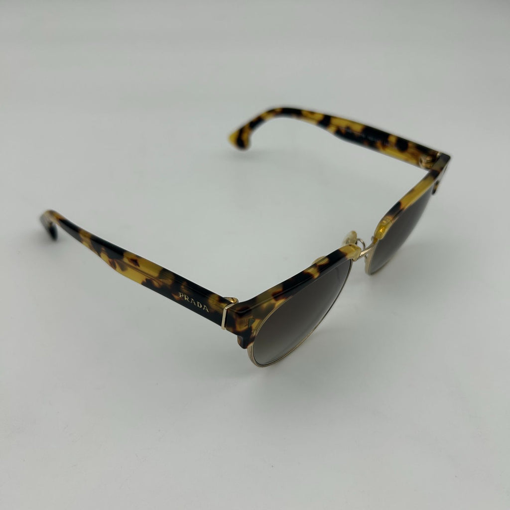 Prada Yellow Havana Gold Frame Sunglasses Eyewear — view 6