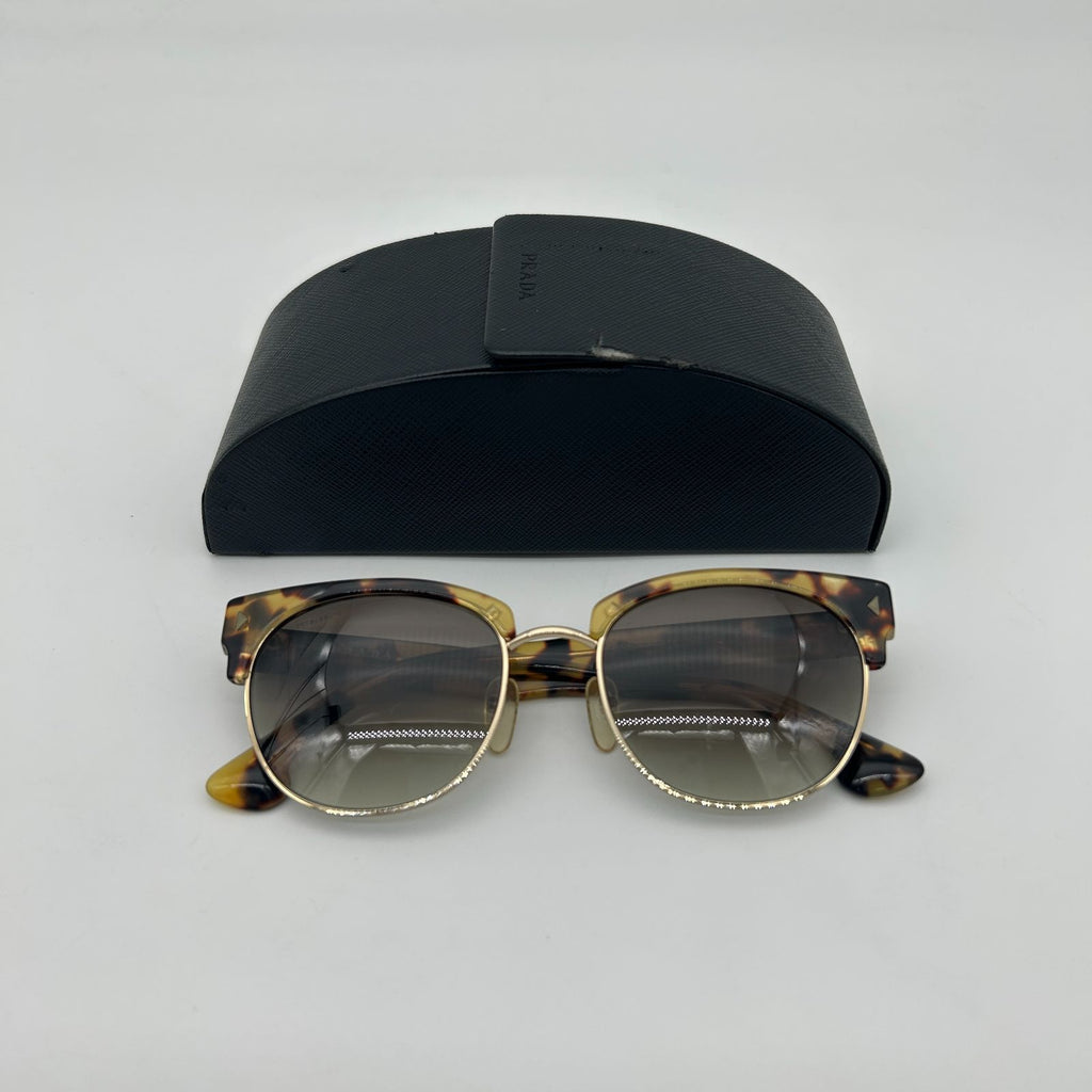 Prada Yellow Havana Gold Frame Sunglasses Eyewear
