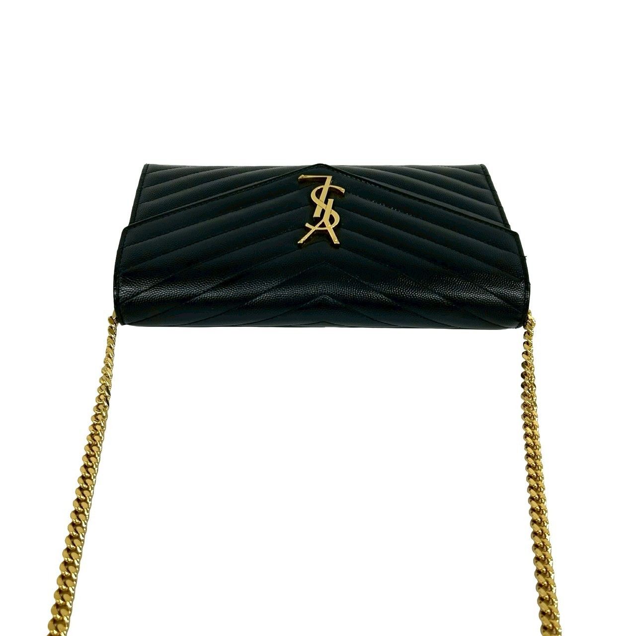 Saint Laurent Paris YSL Logo Leather Mini Shoulder Bag Crossbody Pochette Black — view 4