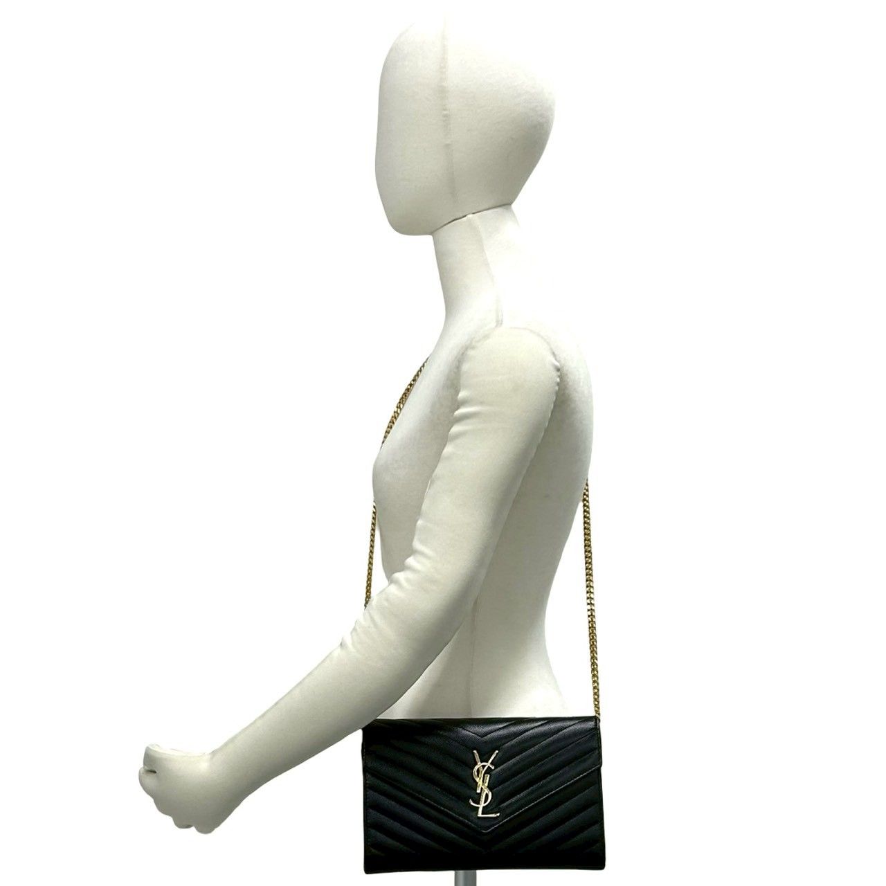 Saint Laurent Paris YSL Logo Leather Mini Shoulder Bag Crossbody Pochette Black — view 2