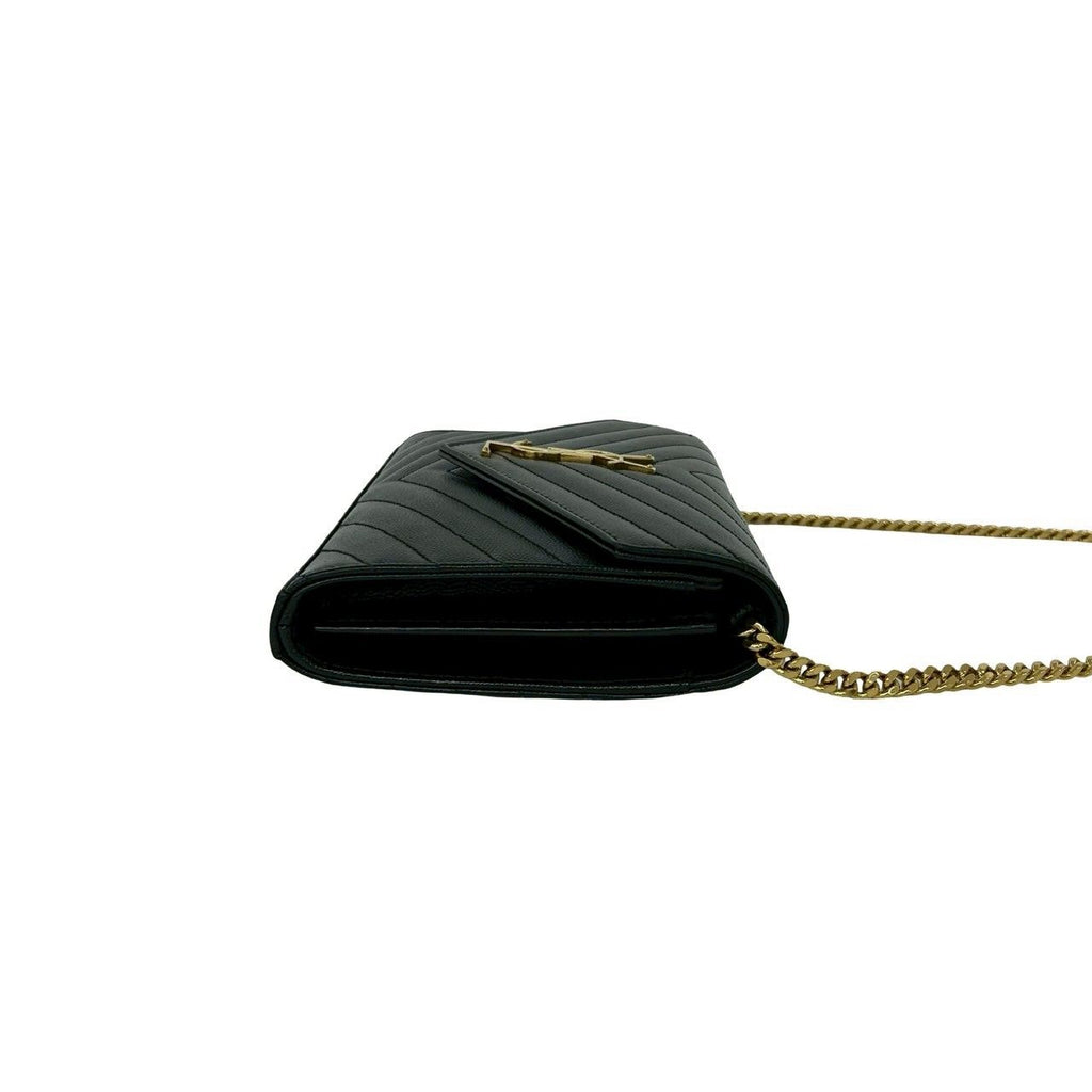 Saint Laurent Paris YSL Logo Leather Mini Shoulder Bag Crossbody Pochette Black — view 6