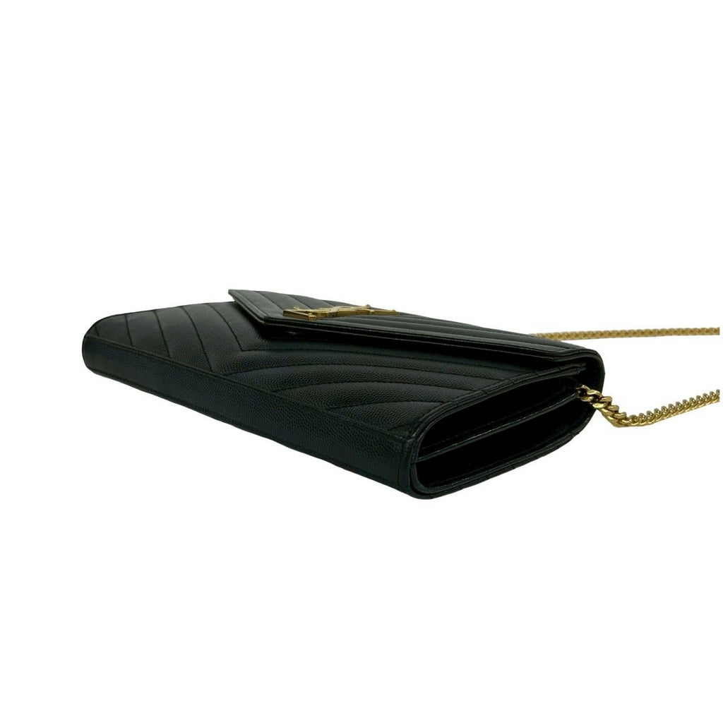 Saint Laurent Paris YSL Logo Leather Mini Shoulder Bag Crossbody Pochette Black — view 8