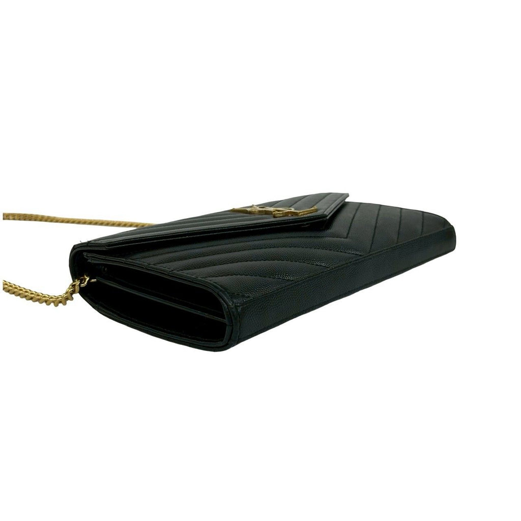 Saint Laurent Paris YSL Logo Leather Mini Shoulder Bag Crossbody Pochette Black — view 7