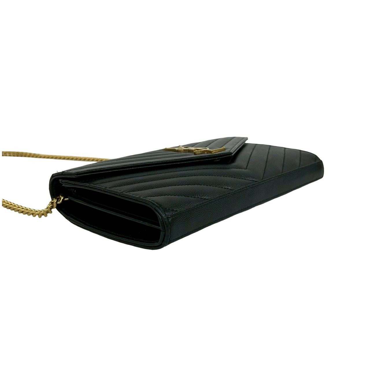 Saint Laurent Paris YSL Logo Leather Mini Shoulder Bag Crossbody Pochette Black — view 7