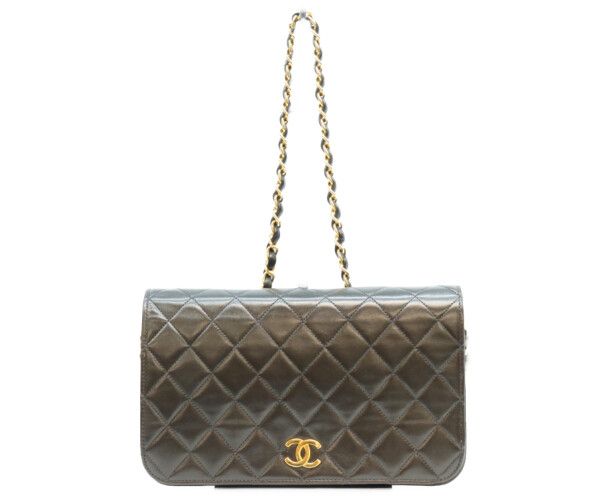 Chanel Black Lamb Full Flap Gold Push Lock Quilted 23