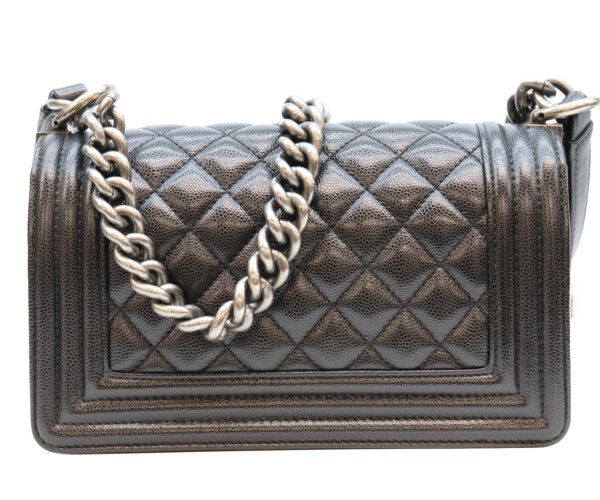 Chanel Black Caviar Silver Boy 20 Small — view 3