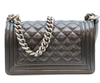 Chanel Black Caviar Silver Boy 20 Small — view 3