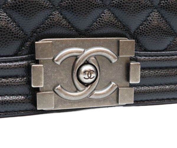 Chanel Black Caviar Silver Boy 20 Small — view 7