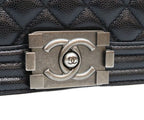 Chanel Black Caviar Silver Boy 20 Small — view 7
