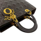 Dior Lady Cannage Lambskin Leather Handbag Mini Tote Brown — view 4
