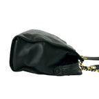 Chanel Vintage CC Logo Lambskin Chain Tote Shoulder Bag Black — view 6