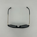 Chanel CC Logo Polarized Sunglasses Black Gray Gradient Eyewear — view 3