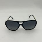 Chanel CC Logo Polarized Sunglasses Black Gray Gradient Eyewear — view 2