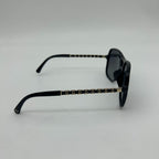 Chanel CC Logo Polarized Sunglasses Black Gray Gradient Eyewear — view 5
