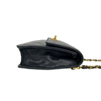 Chanel Vintage Quilted Caviar Leather Chain Mini Shoulder Bag Black — view 6