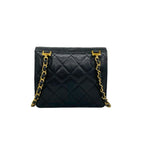 Chanel Vintage Quilted Caviar Leather Chain Mini Shoulder Bag Black — view 3