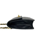 Chanel Vintage Quilted Caviar Leather Chain Mini Shoulder Bag Black — view 5