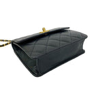 Chanel Vintage Quilted Caviar Leather Chain Mini Shoulder Bag Black — view 7