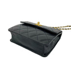 Chanel Vintage Quilted Caviar Leather Chain Mini Shoulder Bag Black — view 8