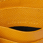 Saint Laurent Monogram Fragment YSL Logo Flap Card Case Yellow Leather — view 8