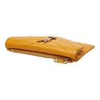 Saint Laurent Monogram Fragment YSL Logo Flap Card Case Yellow Leather — view 5