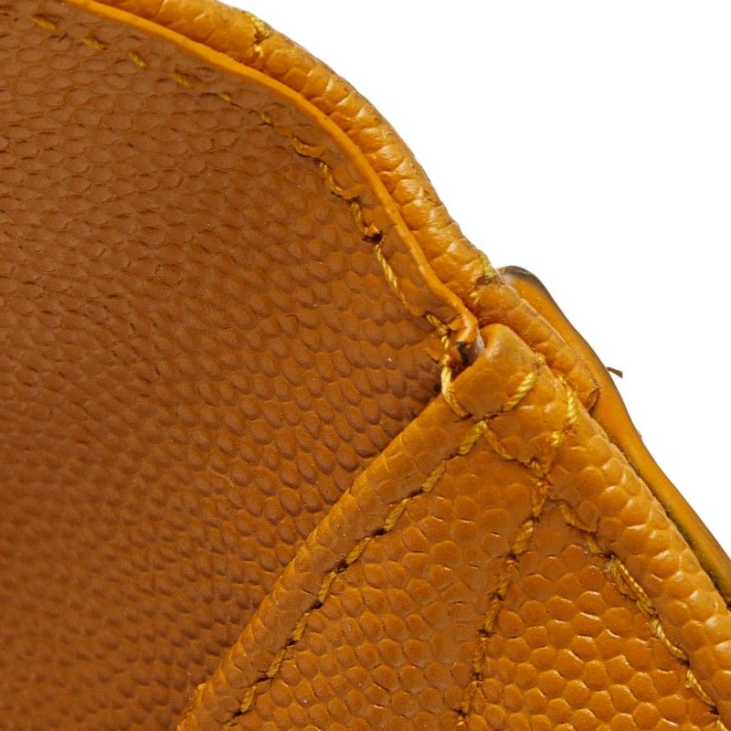 Saint Laurent Monogram Fragment YSL Logo Flap Card Case Yellow Leather — view 6