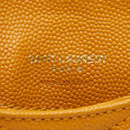 Saint Laurent Monogram Fragment YSL Logo Flap Card Case Yellow Leather — view 9