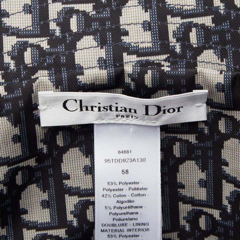 Dior Oblique Teddy-d Reversible Bob Hat Bucket Hat Navy Gray Polyester Cotton — view 4
