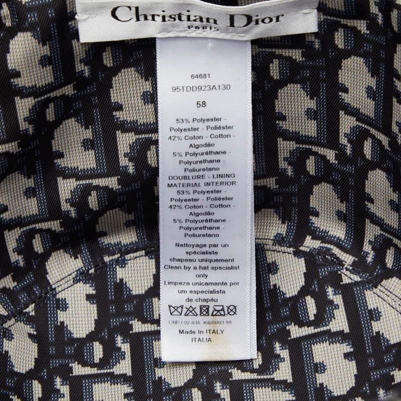 Dior Oblique Teddy-d Reversible Bob Hat Bucket Hat Navy Gray Polyester Cotton — view 5