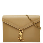 Saint Laurent Cassandra Envelope Crossbody Chain Shoulder Bag Wallet Beige