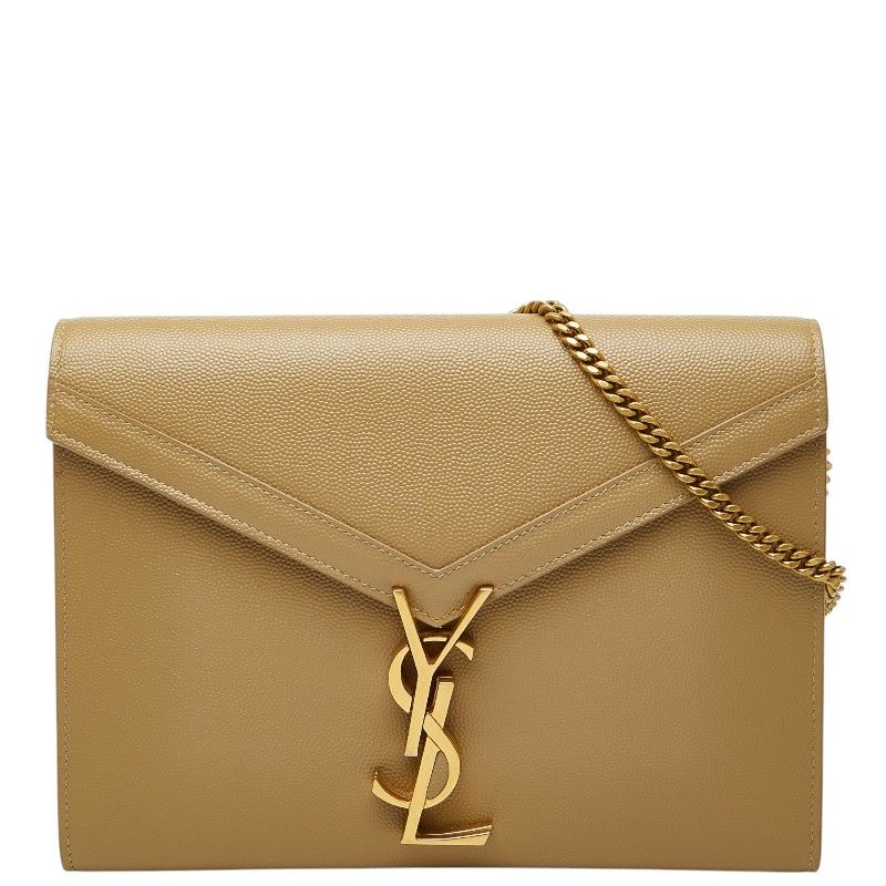 Saint Laurent Cassandra Envelope Crossbody Chain Shoulder Bag Wallet Beige